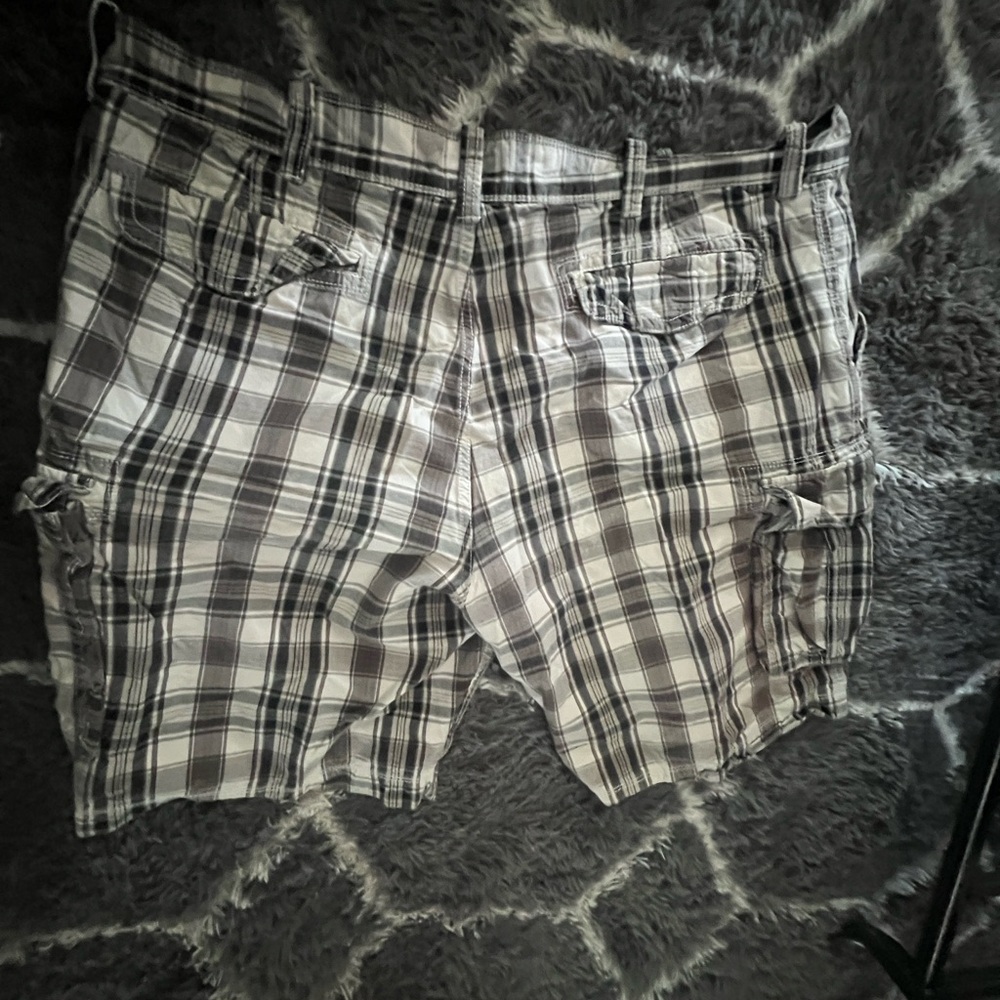 Cargo shorts The Foundry Supply Co. Black and Gray Plaid